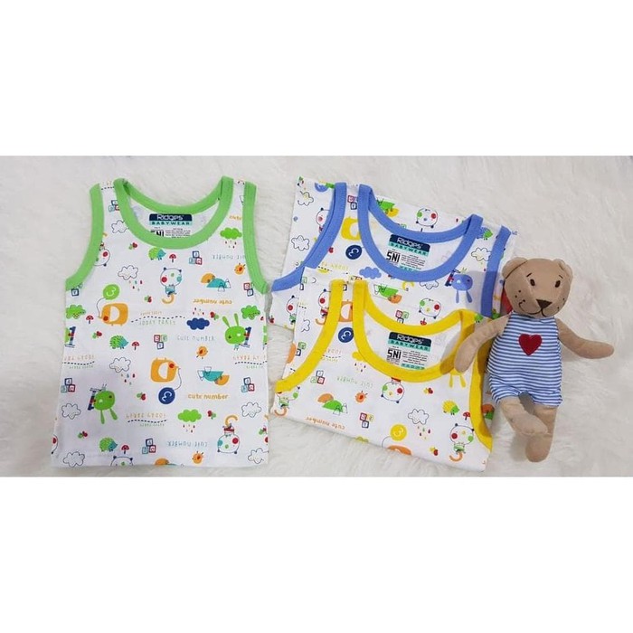 3 PCS Singlet anak -  Kaos Kutung RIDGES Termurah untuk Anak dan Bayi Laki Laki 0 1 2 3 4 5 Tahun