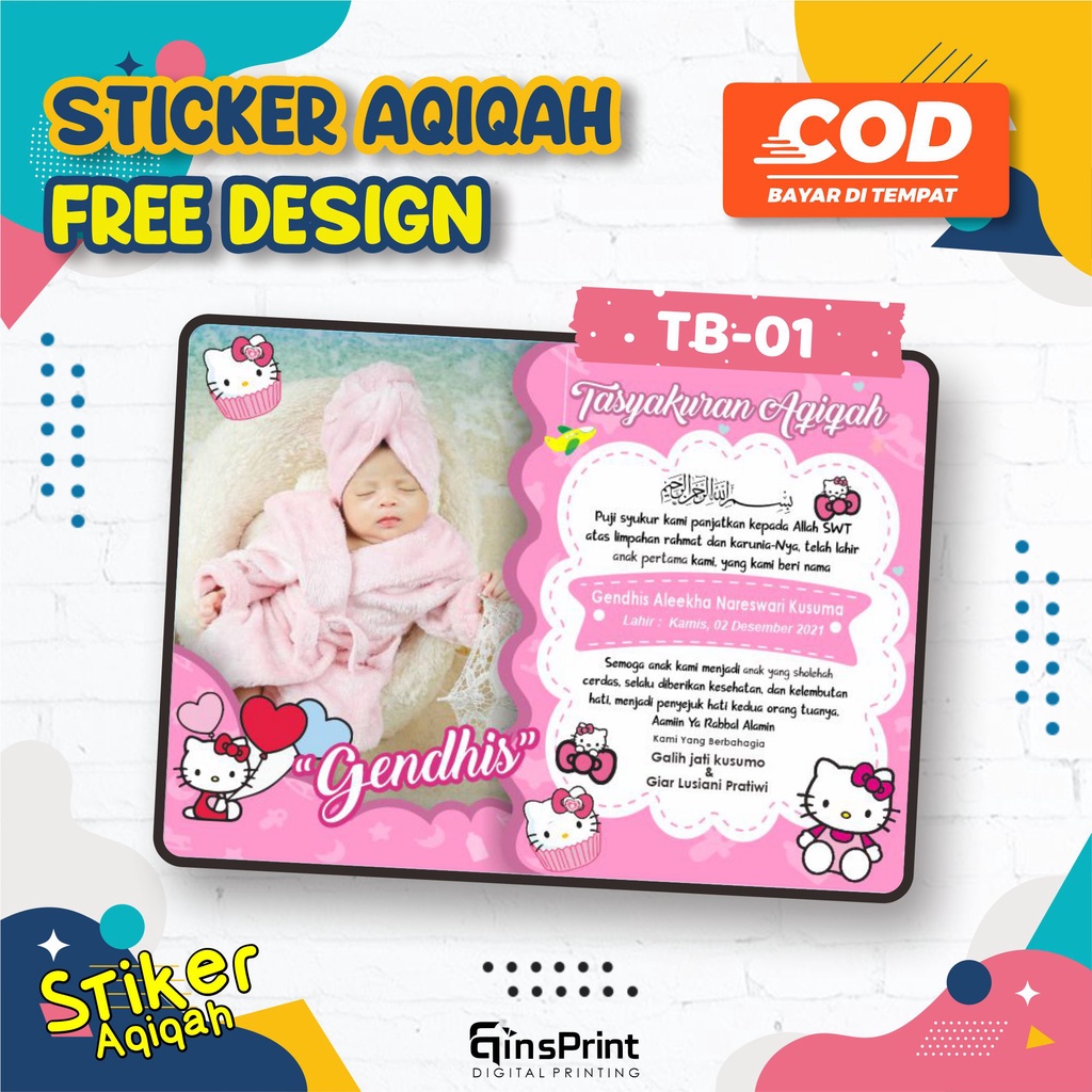 

Sticker Tempel Tasyakuran AQIQAH buat Nasi Kotak - C01