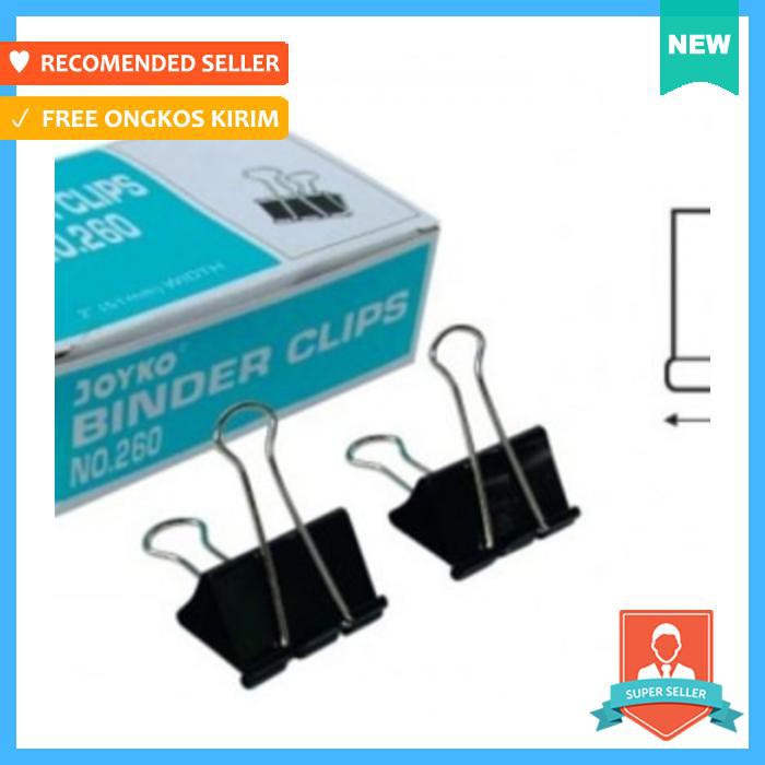 

Klip Kertas - Binder Clip Joyko No 260 (Per Dozen) - Pengikat & Perekat