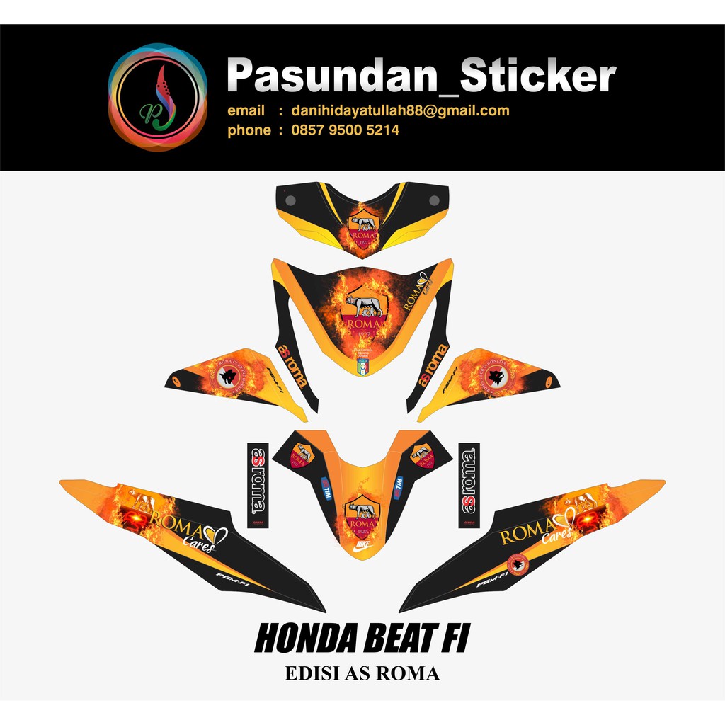 DECAL STICKER HONDA BEAT FI  AS ROMA