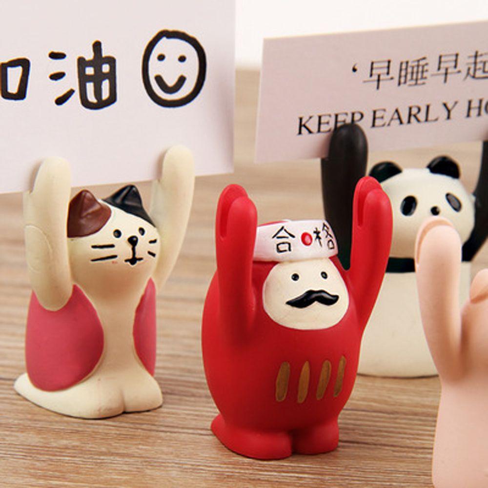 Lanfy Memo Holder Lucu Indah Gambar Klip Kodok Panda Babi Card Holder