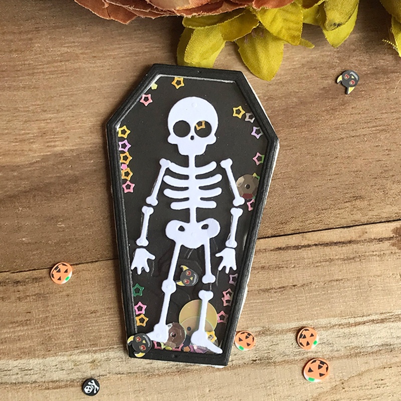 Cutting Dies Handmade Bahan Metal Desain Tengkorak Halloween Untuk Scrapbook