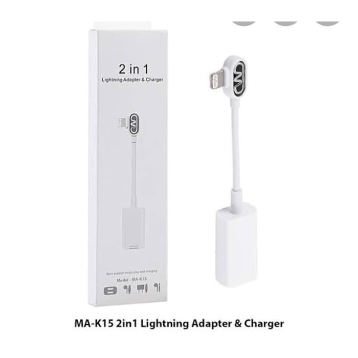 KABEL LIGHTNING ADAPTOR MA-K15 MUSIK DAN CHARGER ACC