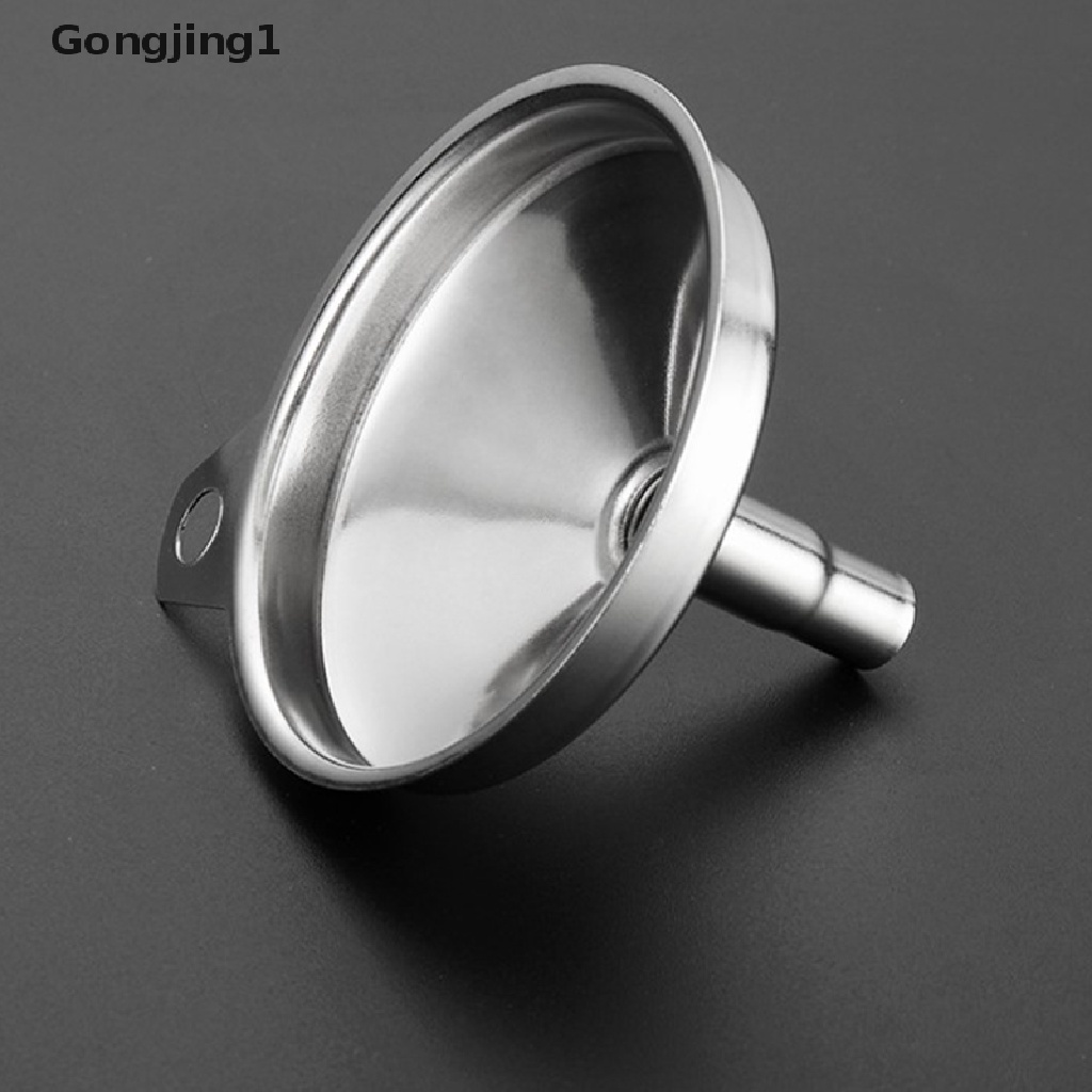 Gongjing1 1pc Corong Stainless Steel Mulut Kecil Alat Pengisi Cairan / Minyak / Bir