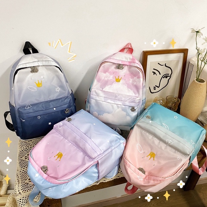 Tas Ransel Wanita Sekolah Backpack Starry Sky Import Murah