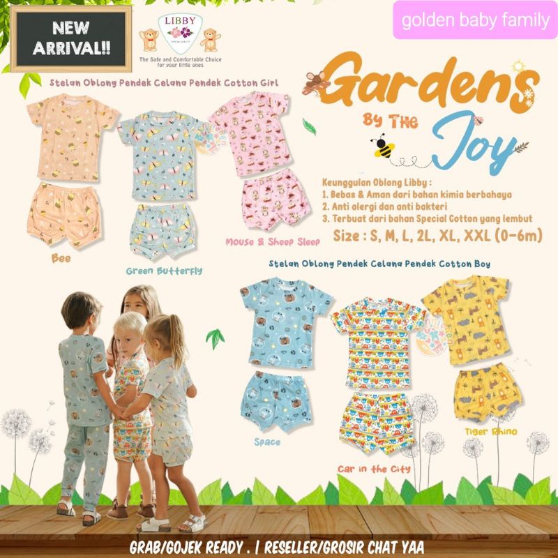 1 Pcs Libby Stelan Oblong Pendek Cotton Motif Boy and Girl 1 stel