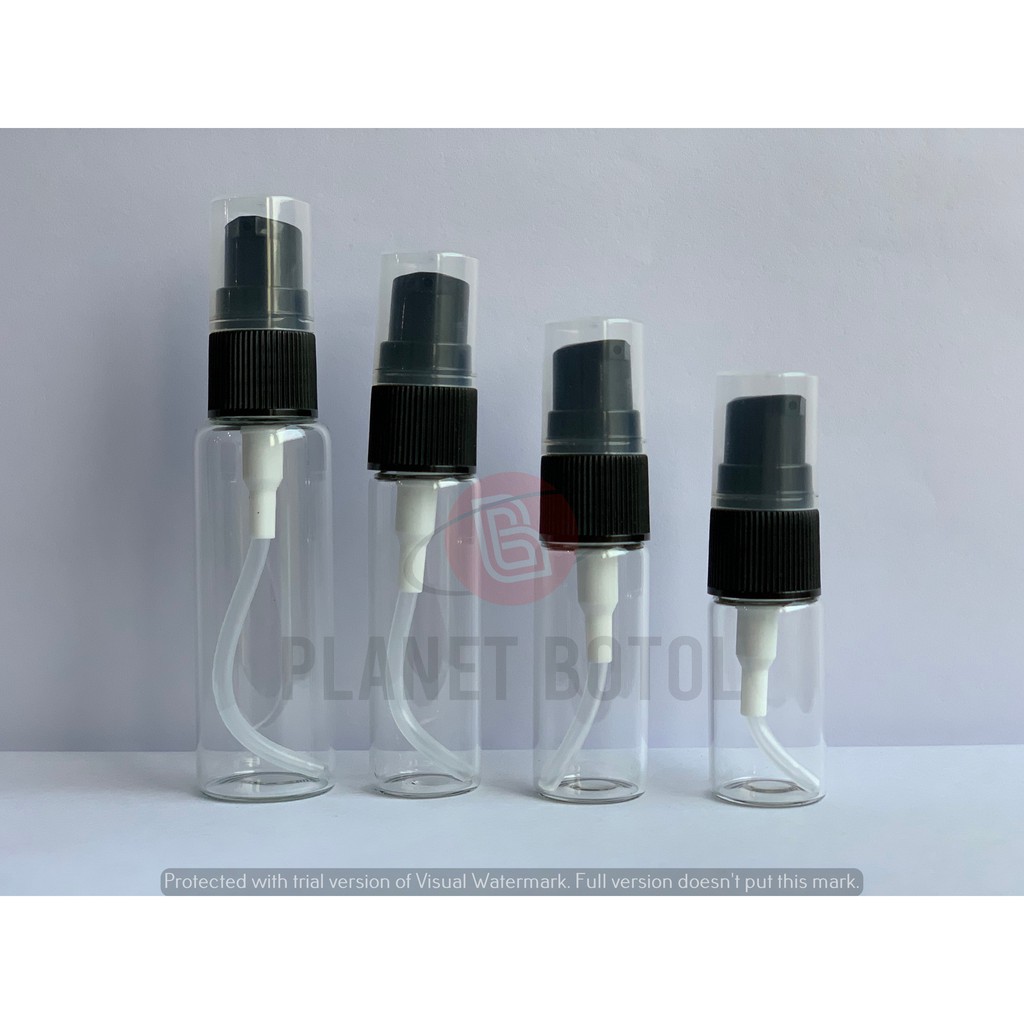 BOTOL KACA SLIM PUMP COVER PUTIH / HITAM 10-30 ML