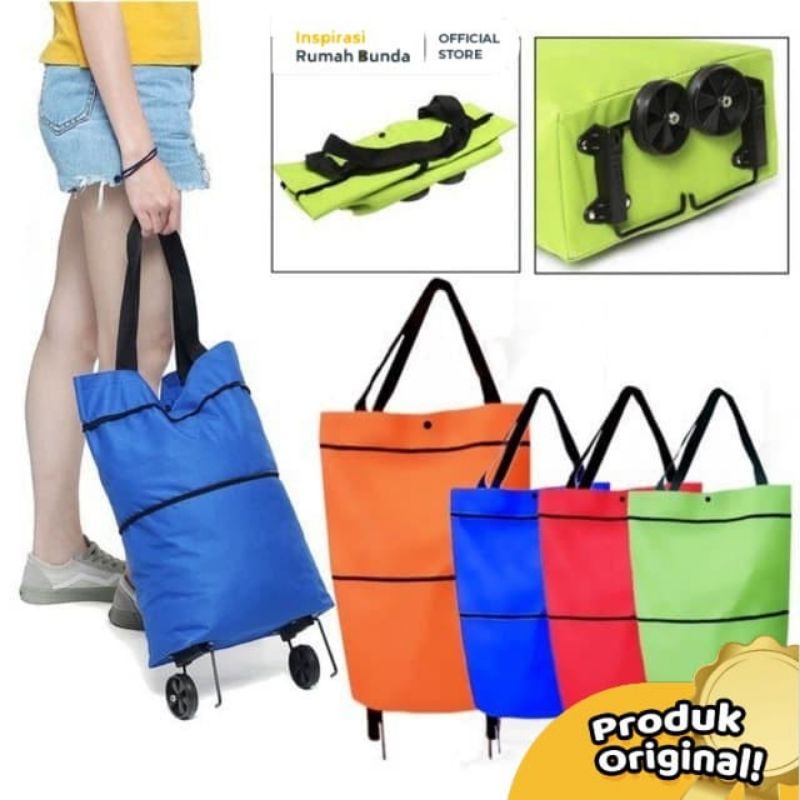 Medan Termurah kd067 Shopping bag serbaguna Tas shopping troli Tas roda multifungsi import