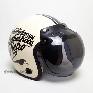  HELM  BOGO Motif  Retro Brotherhood Cream Glossy Full Cat  