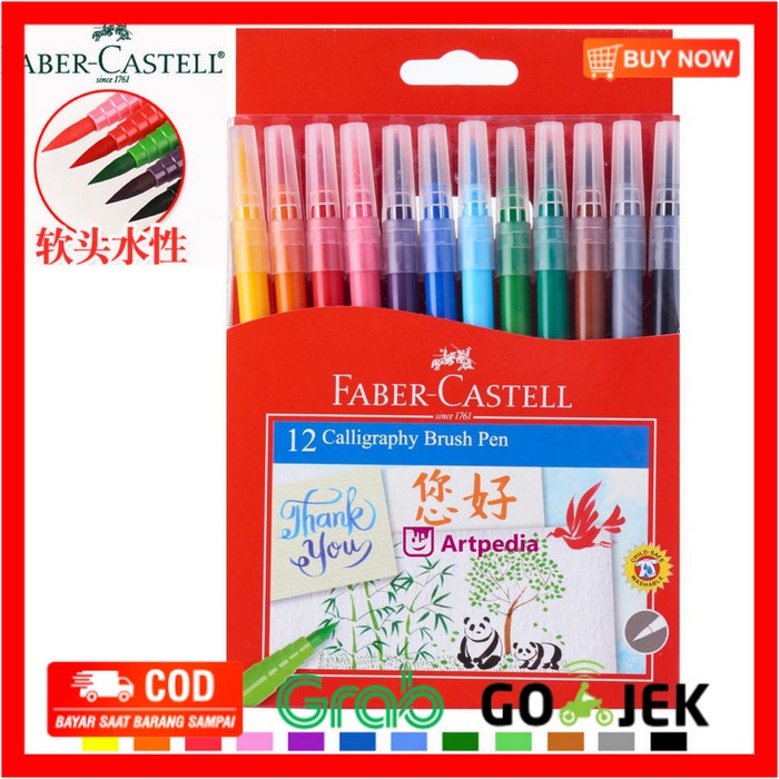 

(BISA COD) Faber Castell Calligraphy Brush Pen Set 12 / Kuas Kaligrafi Lettering