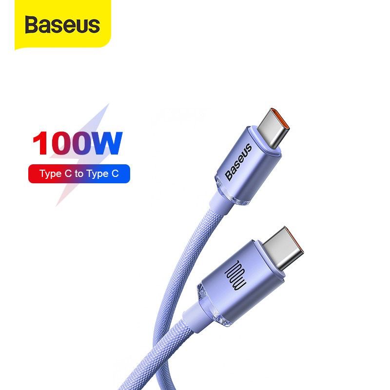 Baseus Kabel Crystal Shine Series Type C to Type C - Cable Data for Ipad, Android 1.2m - Garansi Resmi 6 Bulan