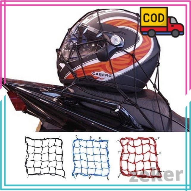 Jaring Helm Motor Sepeda Tali Pengikat Barang Bagasi Helmet Net COD