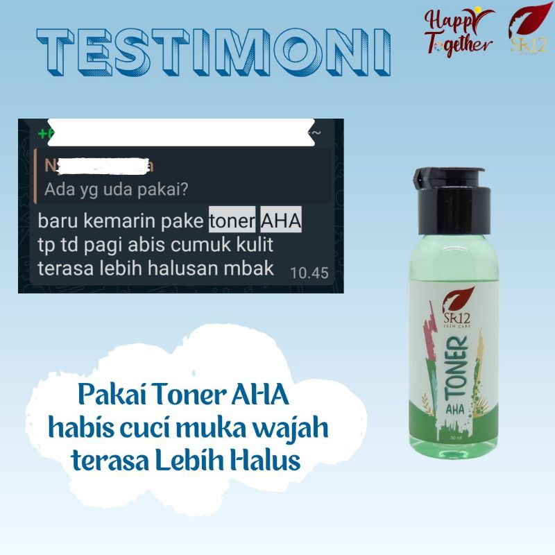 Toner AHA SR12 - Eksfoliasi Wajah Toner Wajah Glowing Untuk Semua Jenis Kulit Mengangkat Sel Kulit Mati Pada Wajah