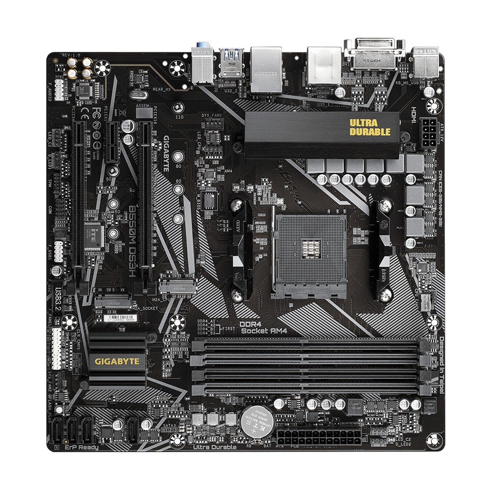 Motherboard Gigabyte B550M DS3H , PCIe 4.0, 4 DIMMs, M.2 NVMe, RGB FUSION