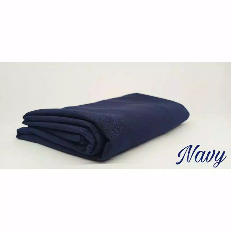 Kerudung Bergo Maryam Tali Non Pet Moscrepe Premium Hijab Instan Jilbab Instant Krudung Polos-Navy