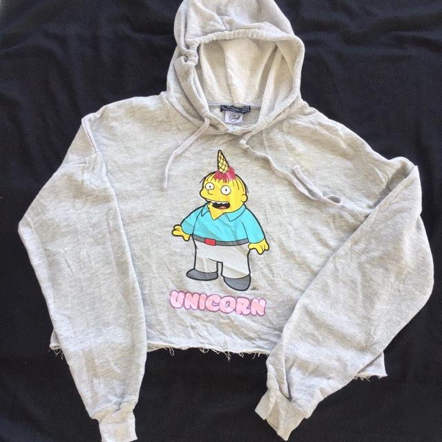 UNICORN BERSHKA CROP SWEATER