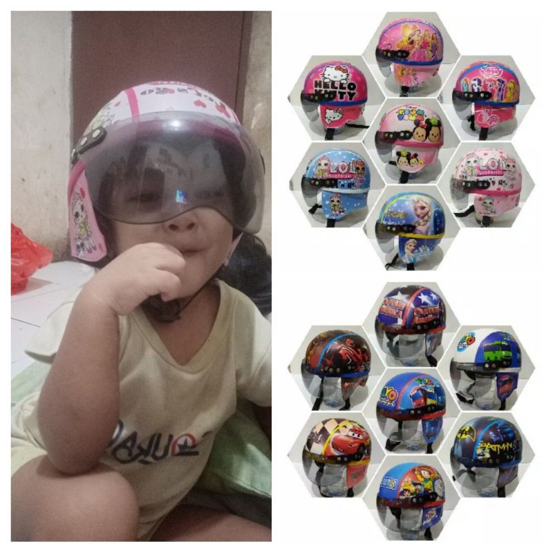 helm karakter anak kekinian lucu