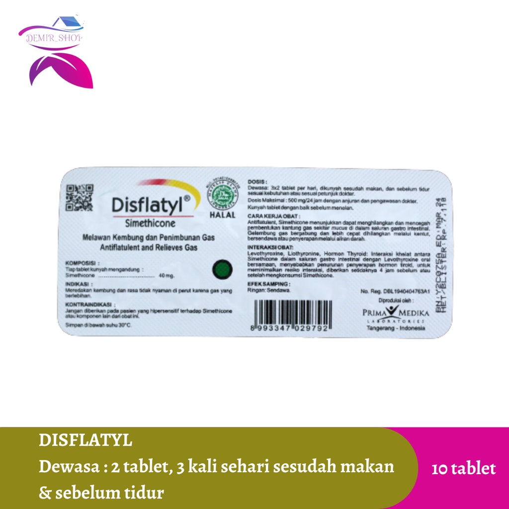 Disflatyl Tablet Kunyah Obat Kembung - Strip