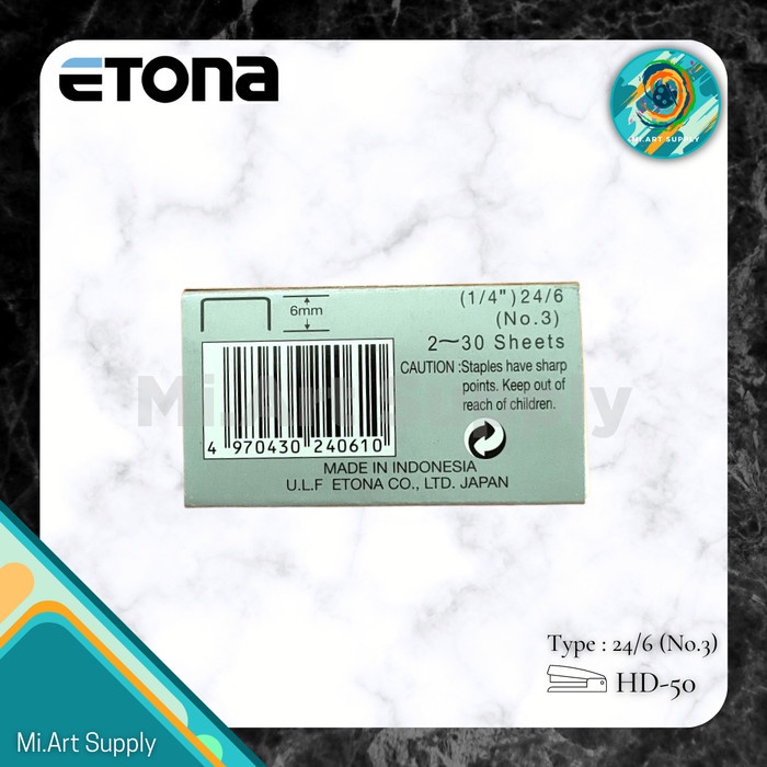 

Refill Hekter/Staples ETONA 24 / 6 No. 3 ( ISI HD - 50)