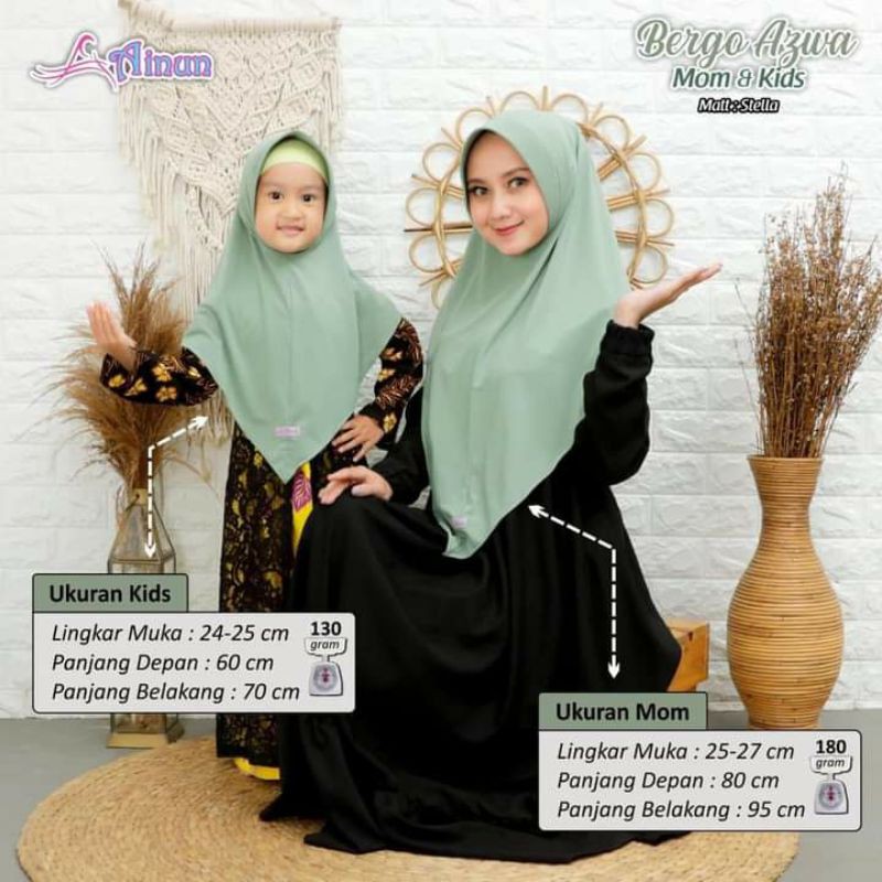 AINUN BERGO AZWA MOM MOCCA - BERGO JUMBO - HIJAB INSTAN - AINUN HIJAB - BUTIK AIS FASHION-1