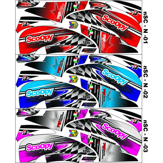 STRIPING STIKER SCOOPY FI 2016 2015 2014 2013 VARIASI HONDA STICKER LIST MOTOR LIS