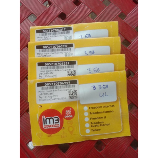 perdana indosat 3gb/20gb unlimited kuota nasional