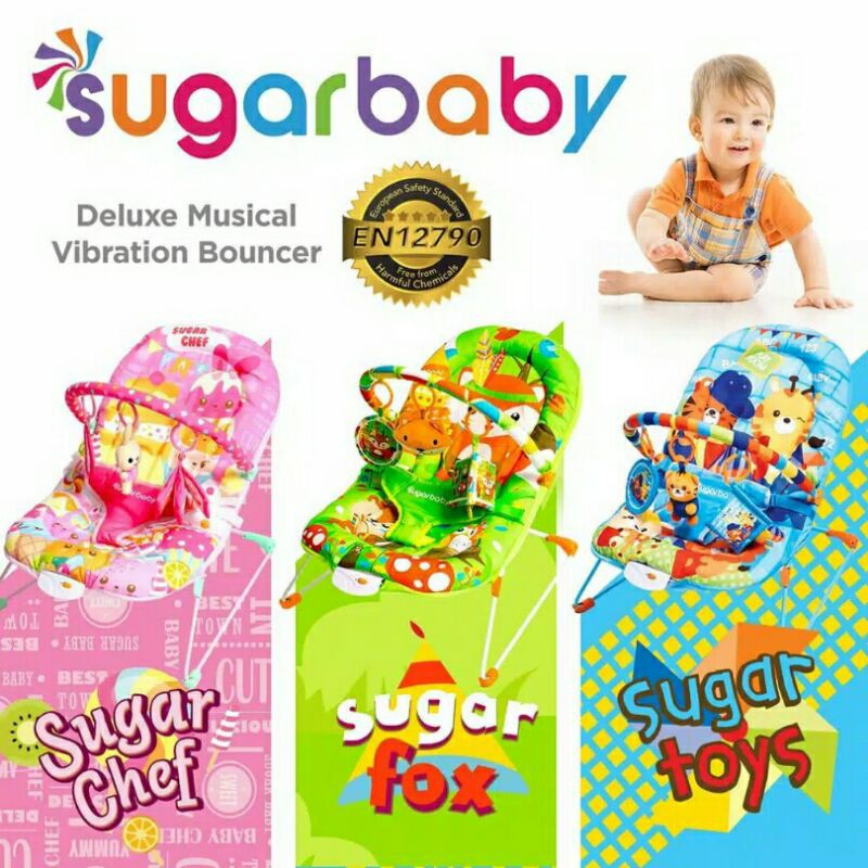 Sugarbaby Baby Deluxe Musical Vibration Bouncer 1 Recline