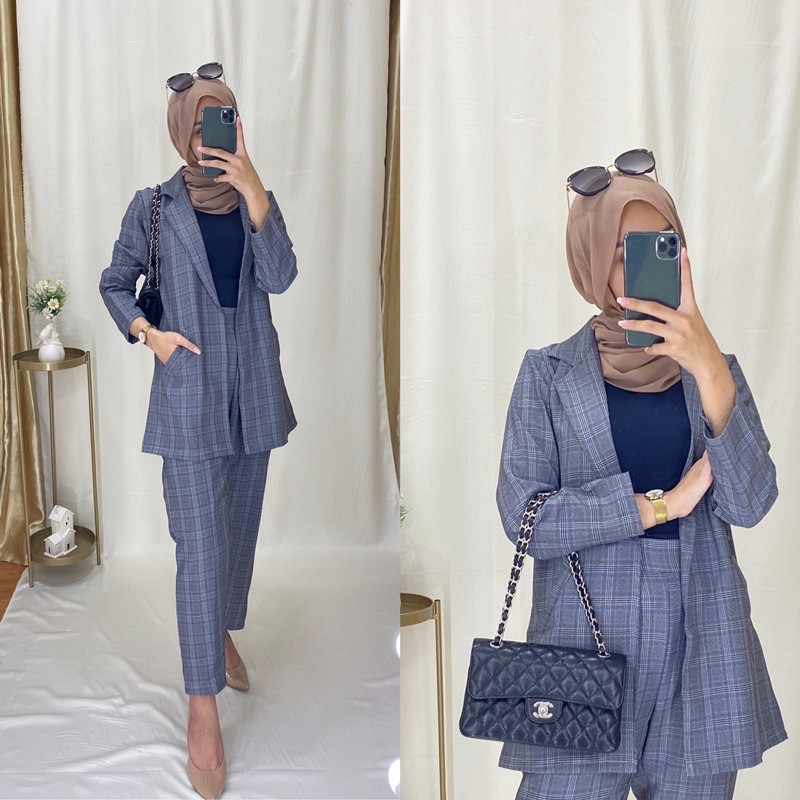 MILEA Set + PANTS zara premium bahan Import / dapat blazer dan celana / BLAZER SET / ONESET