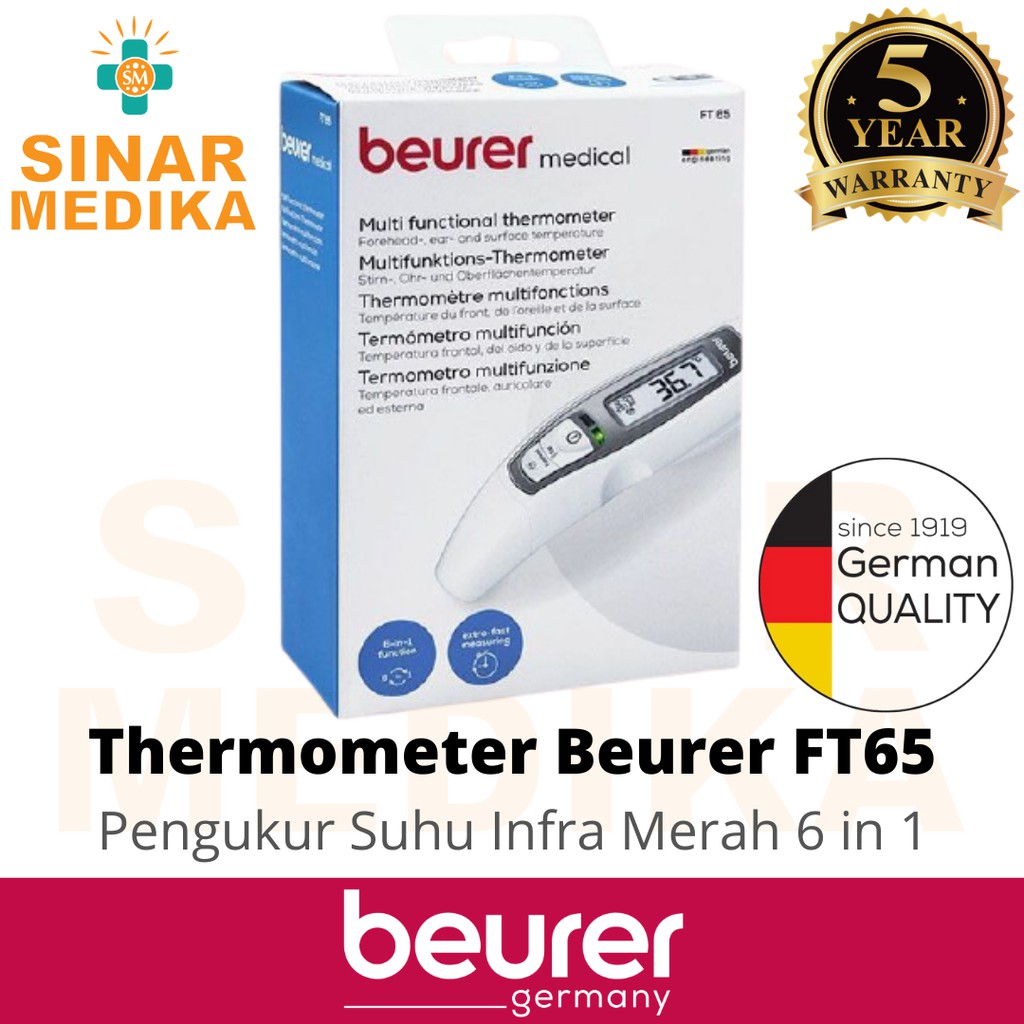 TERMOMETER 6 IN 1 BEURER FT 65  / THERMOMETER FT65 ALAT PENGUKUR SUHU INFRARED DIGITAL