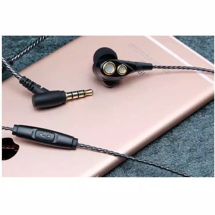 FONGE R1 with Mic Dual Dynamic Driver Earphone