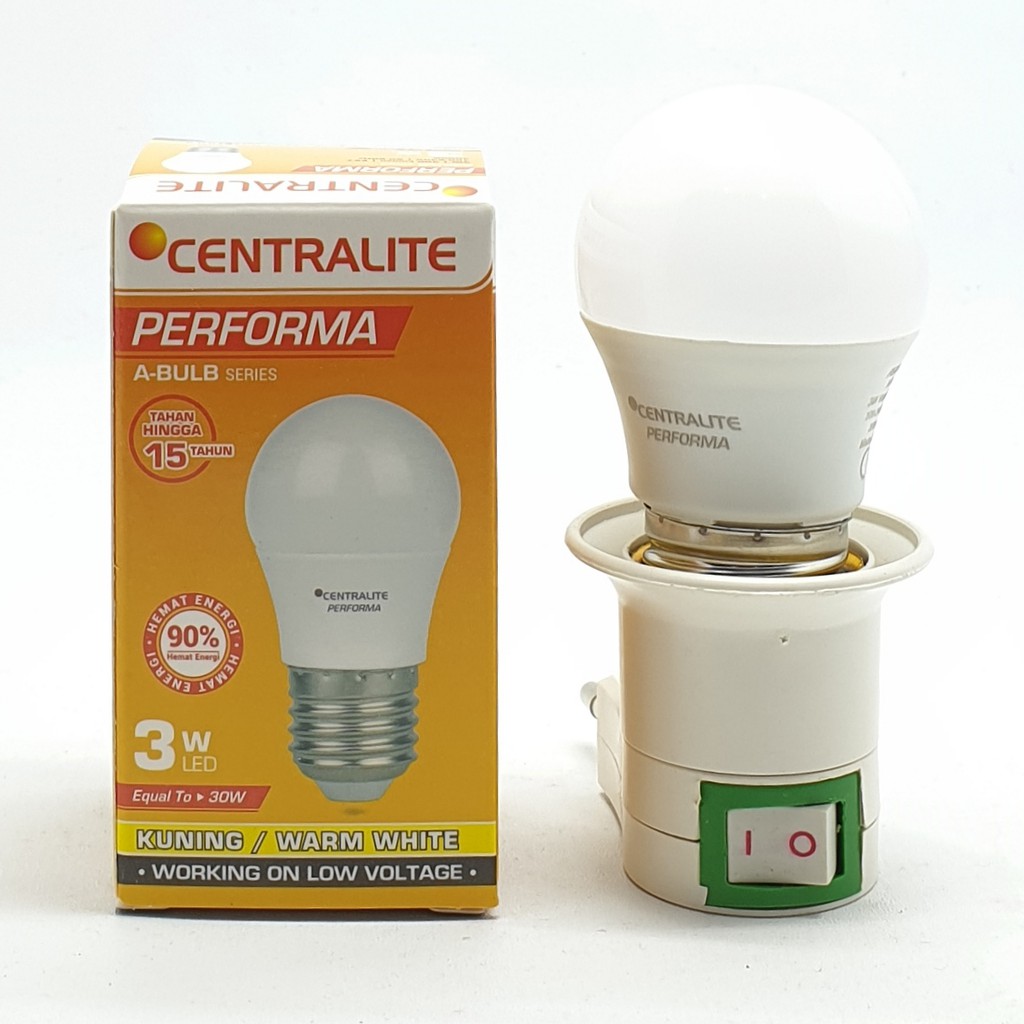 CTL Performa 3w Classic Bulb WW Kuning Premium + Linux Fiting Colok Switch / LAMPU TIDUR / Mini Lamp