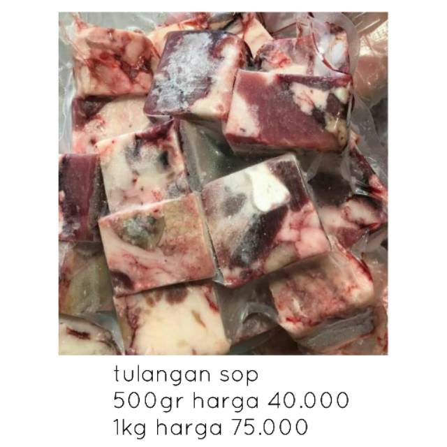 

Tulangan sop daging sapi 500gr dan 1kg Bekasi