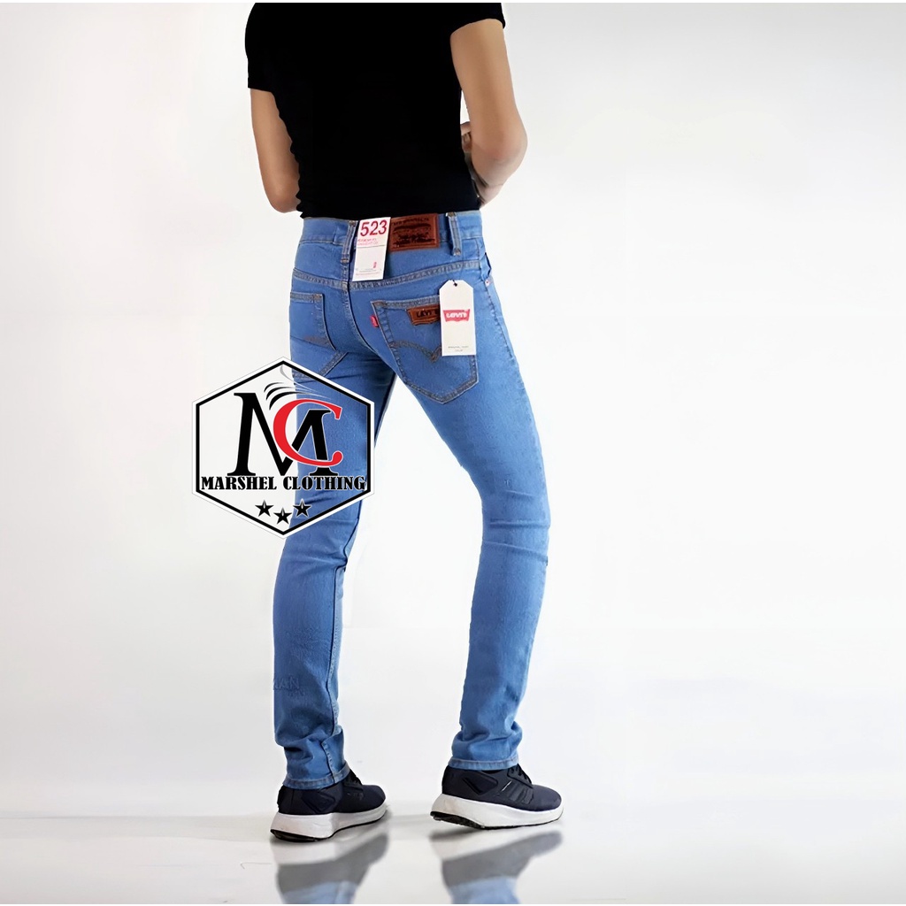 RCL - Celana Jeans Pensil Hitam Pria Jeans Panjang Pensil Skinny Semi Slim Fit Cowok Cowo Pria Bahan Denim Stretch Terbaru I Cowok I Jeans Pria