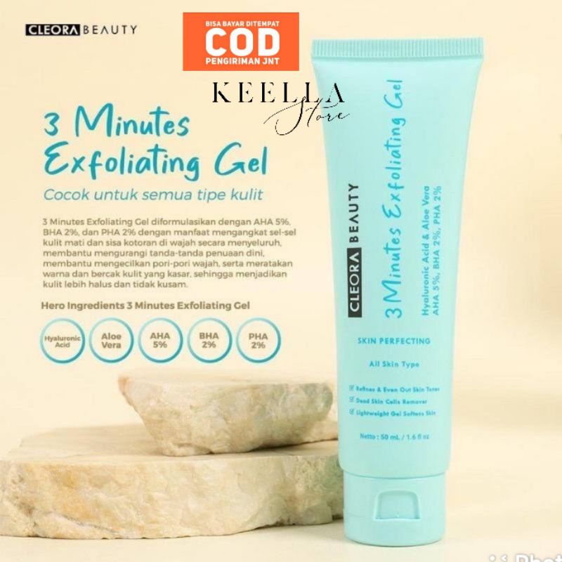 Cleora 3 minutes Exfoliating Gel glowing peeling peel beauty BPOM