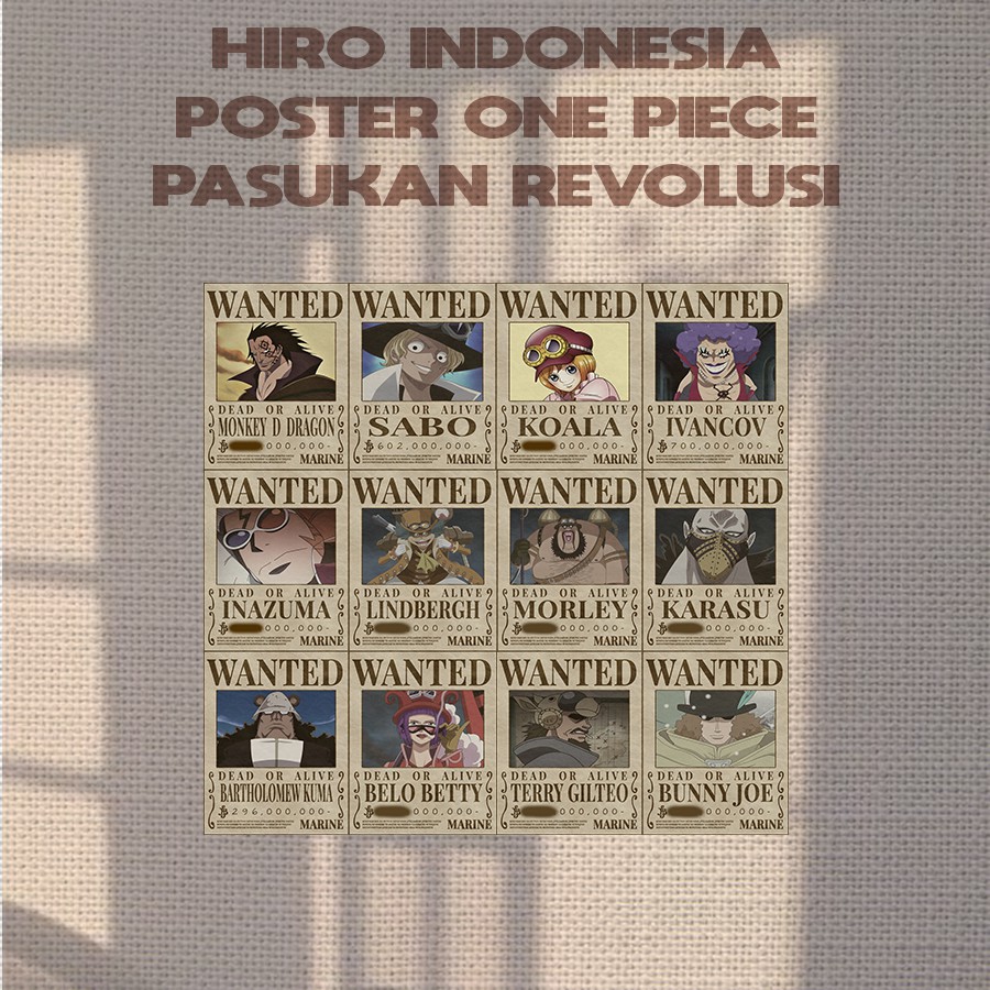 [BACA: POSTER ISI 12PCS UKURAN A5] Poster Anime One Piece Buronan Bounty Mugiwara Crew Terbaru & Kapal Thousand Sunny Go-12PCS | OPxRevolusi