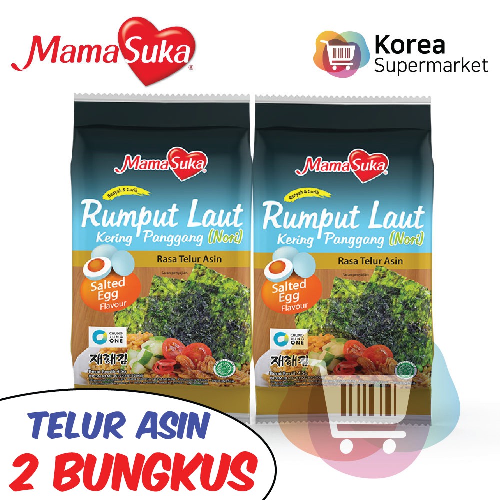 

Mamasuka Rumput Laut Panggang Nori Gim Salted Egg Isi 2 Bungkus