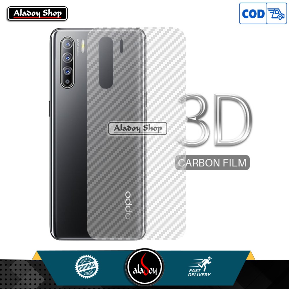 Garskin Carbon Oppo Reno 3 2020 Premium Back Screen Protector Pelindung Belakang HP