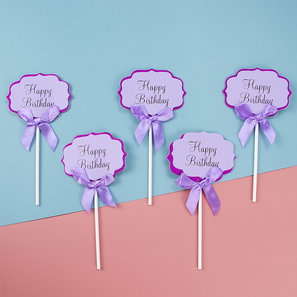 (Tk) 5pcs / Set Hiasan Puncak Kue Ulang Tahun Desain Huruf Warna Warni
