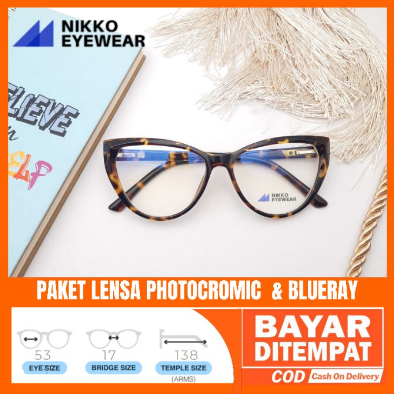 Paket Kacamata 6021 Lensa  Antiradiasi Photocromic Blueray