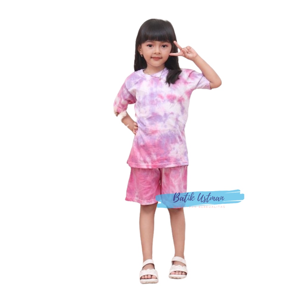 Setelan Baju Tye Dye Anak Laki laki dan Perempuan Usia 0-10 Tahun Stelan Kaos Anak Anak