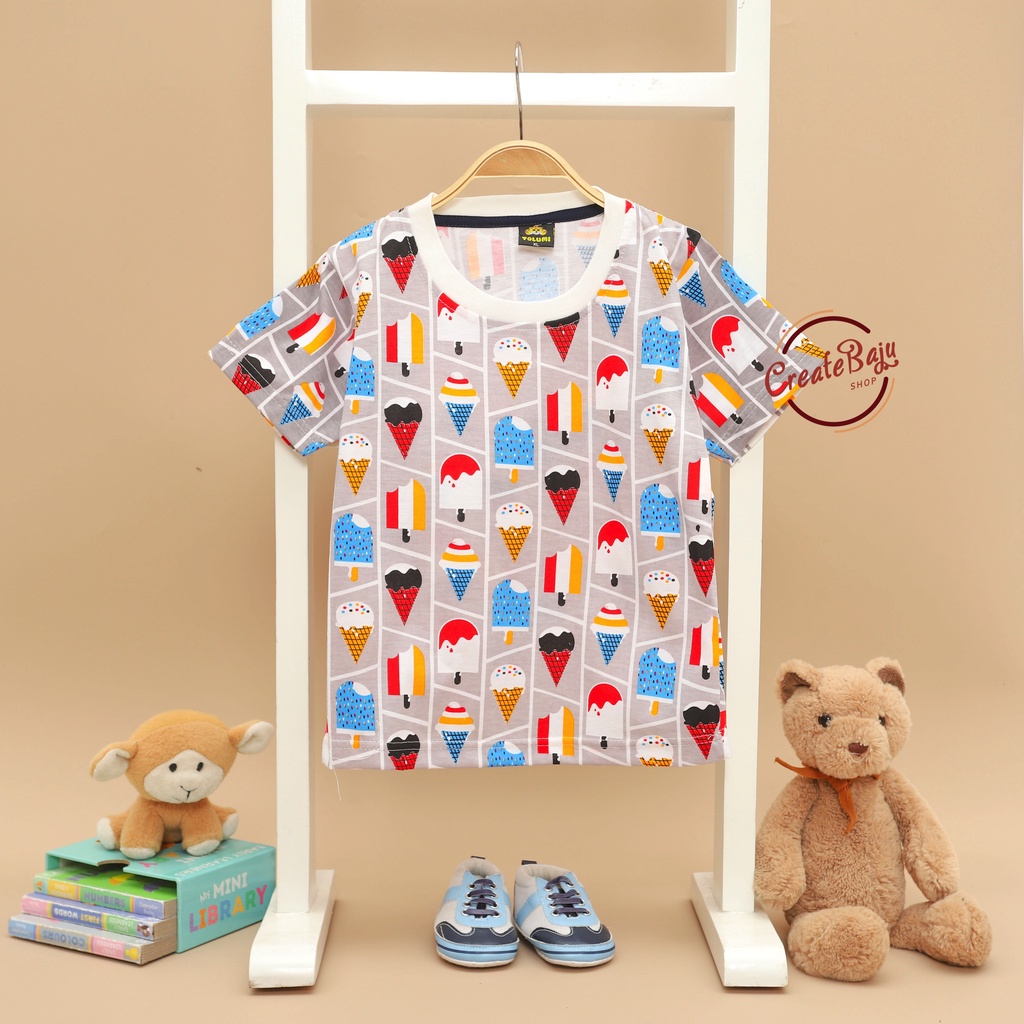 KAOS ANAK LAKI ICE CREAM 1-7 TAHUN BAJU ATASAN ANAK LAKI FASHION TERMURAH BAHAN KATUN
