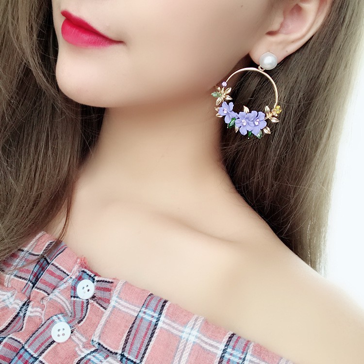 Anting Desain Bunga jewllery Mutiara anting Korea