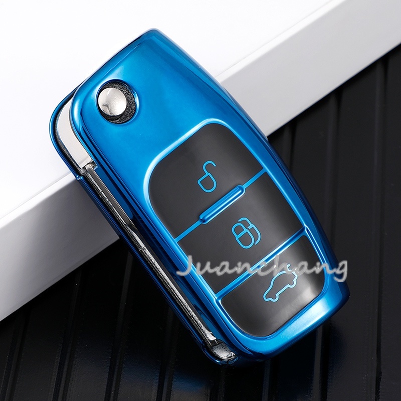 Case Pelindung Kunci Mobil Bahan TPU Model Lipat Untuk Ford Focus 2 MK2 Fiesta Mondeo Galaxy Falcon