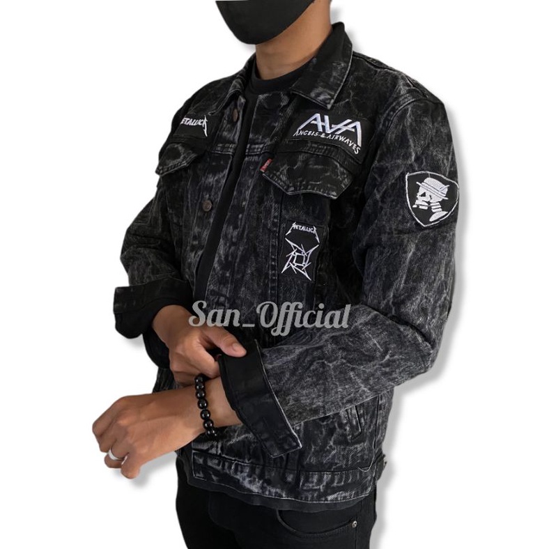 JAKET DENIM Keren / JAKET JEANS Pria Keren MURAH Kualitas Premium PATCH Sudah Terpasang (Bisa COD)-SB METALICA