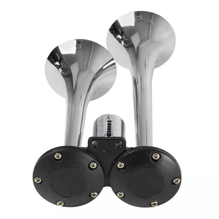 Klakson Trompet Mobil Dual Air Horn 300dB 12V/24V - TZ-321 - Silver