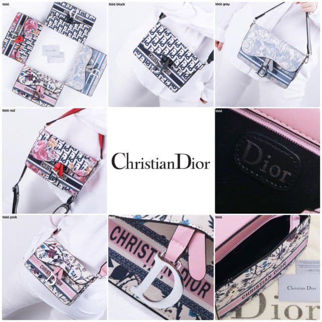 COD ❤️ Tas Wanita Dior Saddle Embroidery Pouch Premium Import Saddlebag Selempang tas pesta wanita
