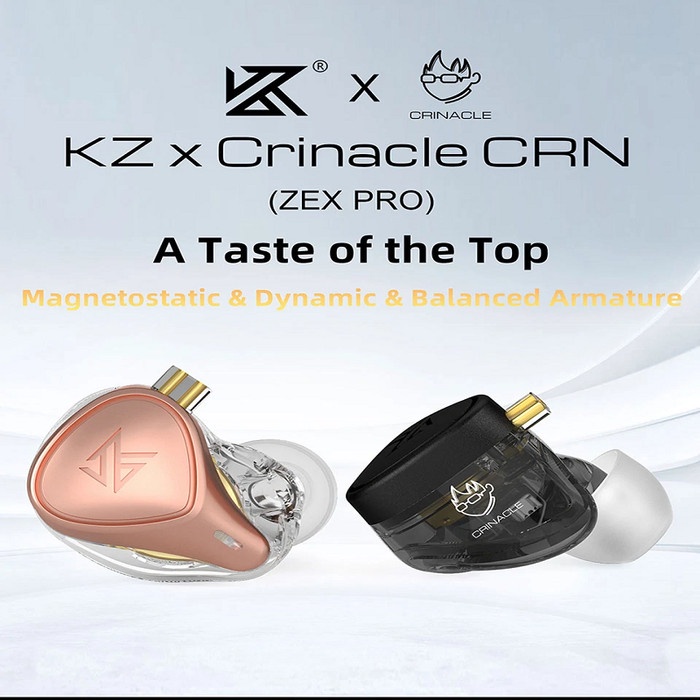 KZ ZEX Pro X Crinacle CRN Hybrid Technology Electrostatic Earphone WITH MICROPHONE