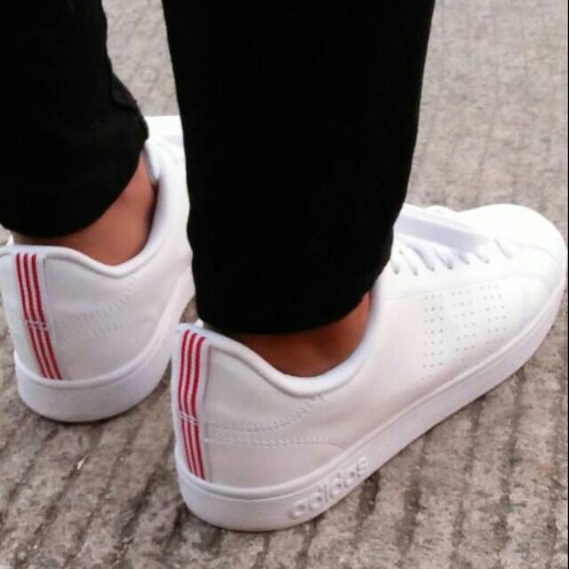 Ori Sepatu Wanita Adidas Neo Advantage Original Clean White List Pink Not Cloudfoam Slip on
