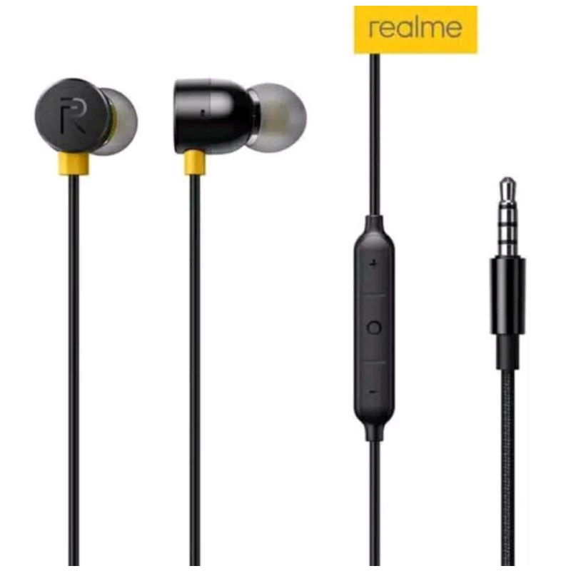 Hf handset handsfree earphone Realme magnet (packing kotak)