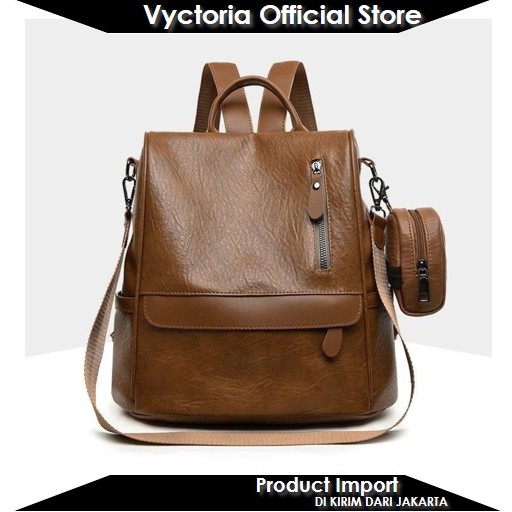 (COD) Vyctoria VOS6122 Tas Ransel Wanita Import Backpack Stylish Terbaru JT1065 LT1435 BQ3077 CR7453 1065 3077 1435 7453